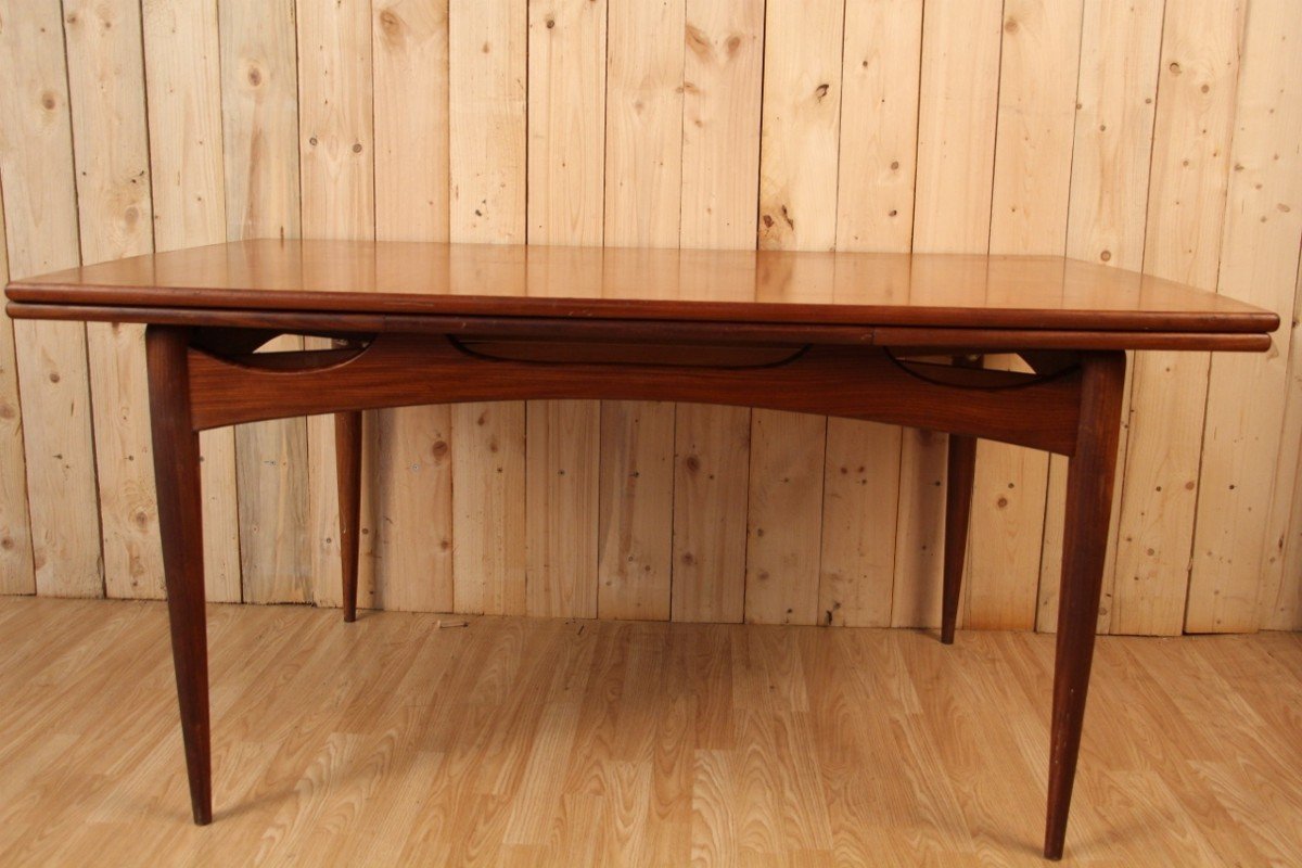 Scandinavian Extending Table In Teak Attributed To Arne Vodder-photo-1