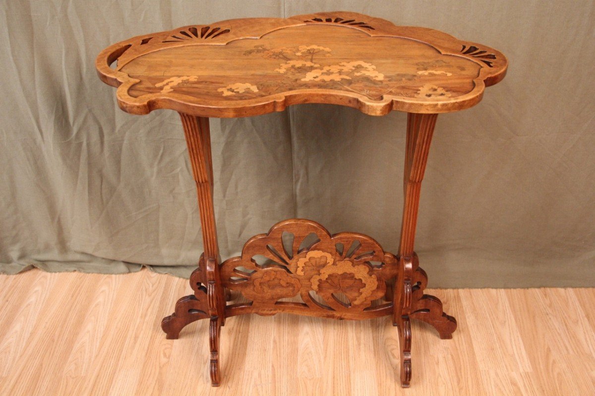 Pedestal Table Aux Ombelles By émile Gallé-photo-2