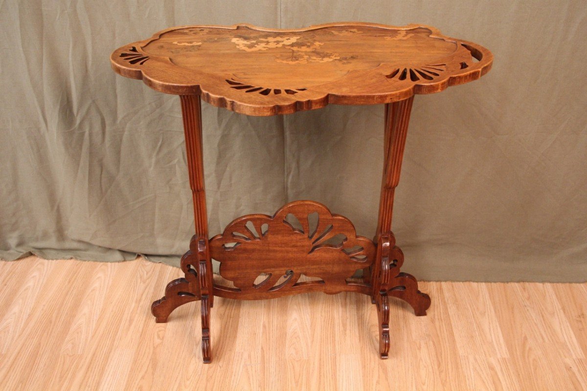 Pedestal Table Aux Ombelles By émile Gallé-photo-1