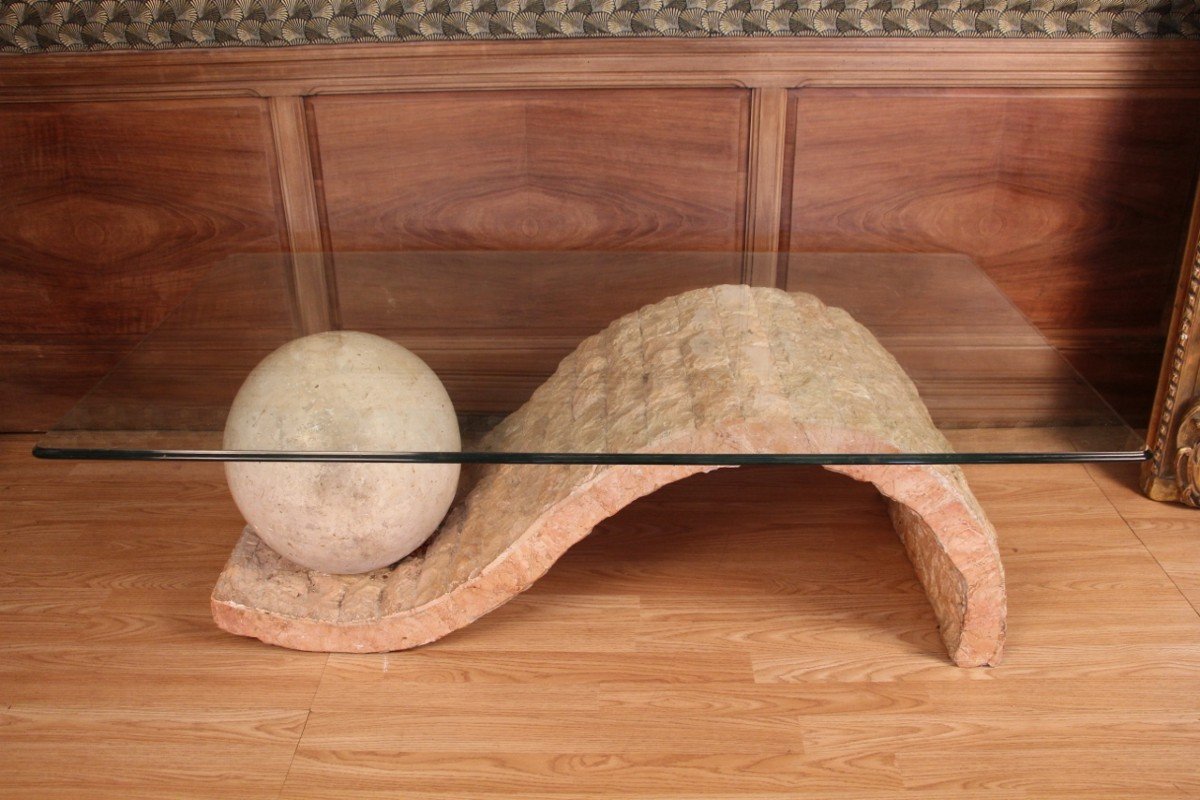 Mactan Stone Coffee Table By Magnussen Ponte, 1980s-photo-2