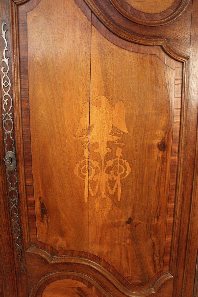 Armoire Lorraine Debut XIXeme En Marqueterie A l'Aigle Empire-photo-3