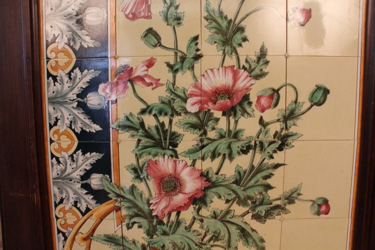 Large Decorative Ceramic Panel By Emile Balon Blois 192 Cm Height-photo-1