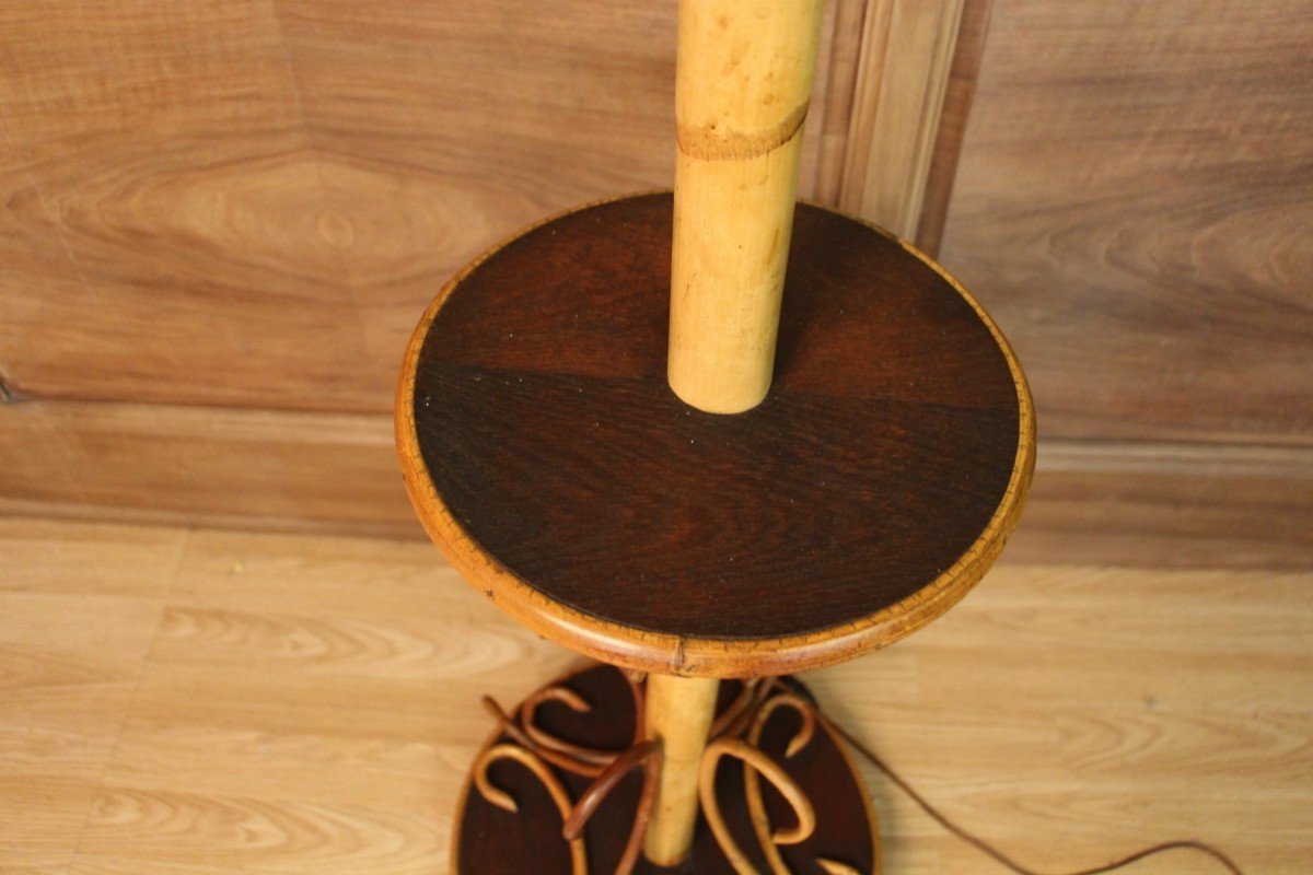 Rattan And Bamboo Floor Lamp 60's-photo-1