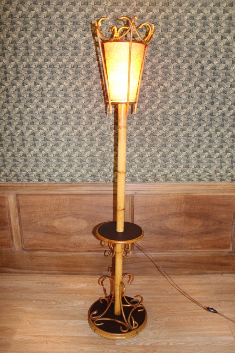 Rattan And Bamboo Floor Lamp 60's-photo-4