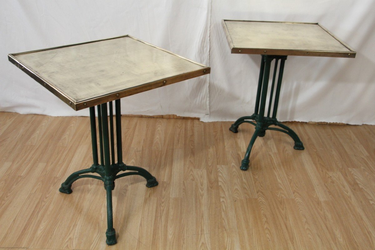 Early 20th Century Bistro Table, Brass Top