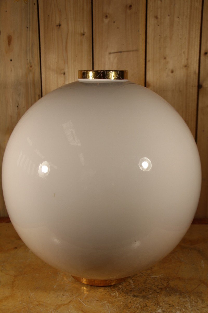 Vase Boule De La Manufacture De Longwy XXeme-photo-2