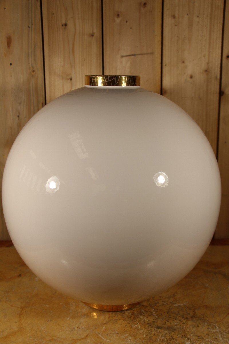 Vase Boule De La Manufacture De Longwy XXeme-photo-3
