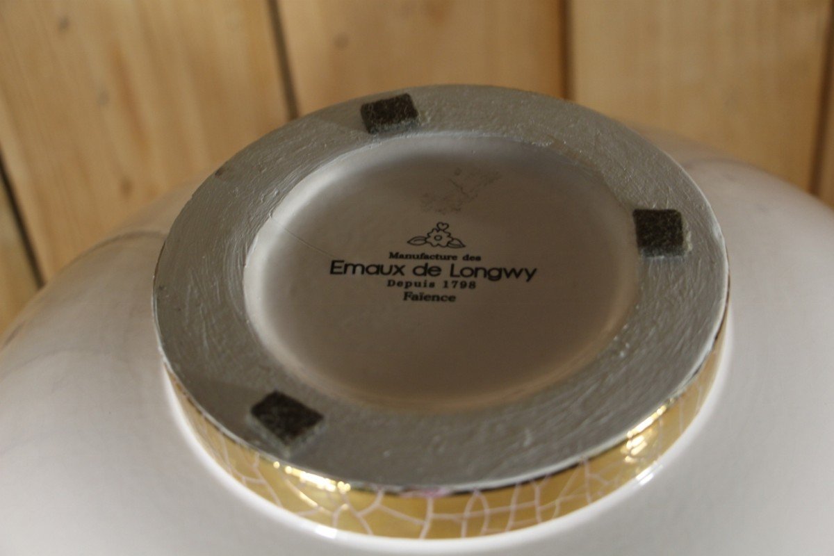Vase Boule De La Manufacture De Longwy XXeme-photo-1
