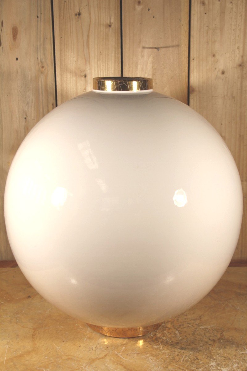Vase Boule De La Manufacture De Longwy XXeme