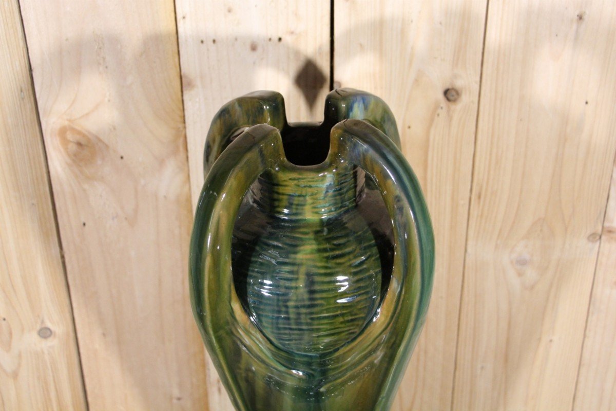 Large Art Nouveau Vase By Jérôme Massier -photo-4