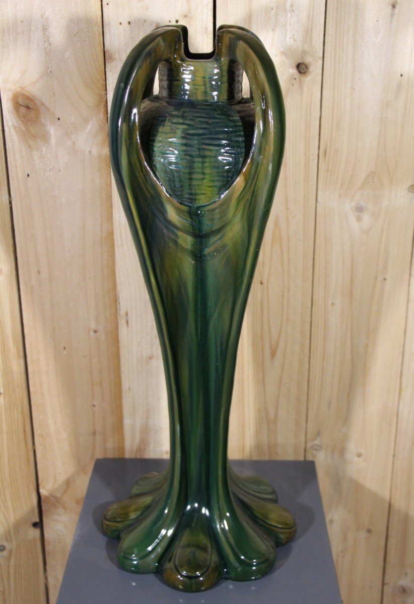 Large Art Nouveau Vase By Jérôme Massier 