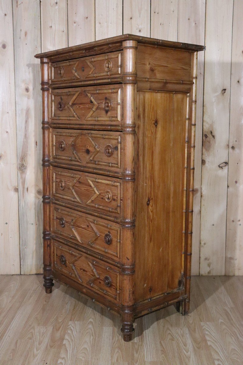 Late 19th Century Pitch Pin Weekly Planner Imitation Bamboo-photo-2