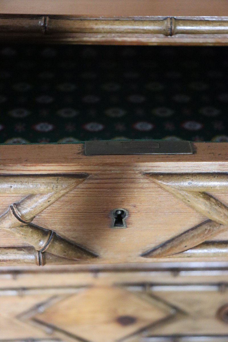 Late 19th Century Pitch Pin Weekly Planner Imitation Bamboo-photo-5