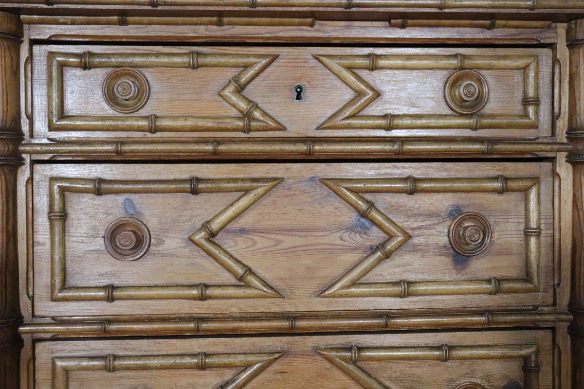 Late 19th Century Pitch Pin Weekly Planner Imitation Bamboo-photo-6
