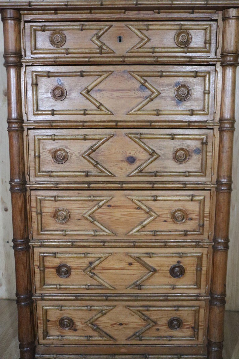 Late 19th Century Pitch Pin Weekly Planner Imitation Bamboo-photo-7