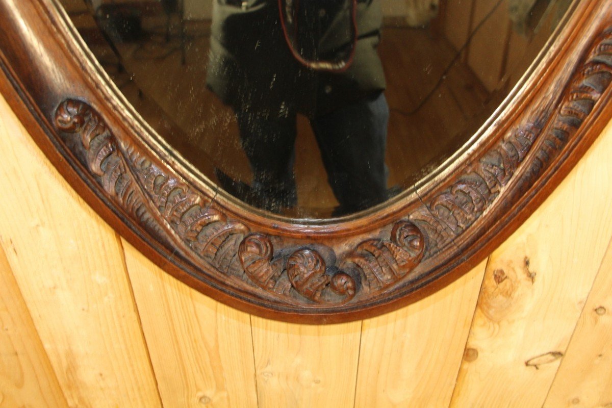 Art Nouveau Oval Mirror Attributed To Majorelle -photo-2