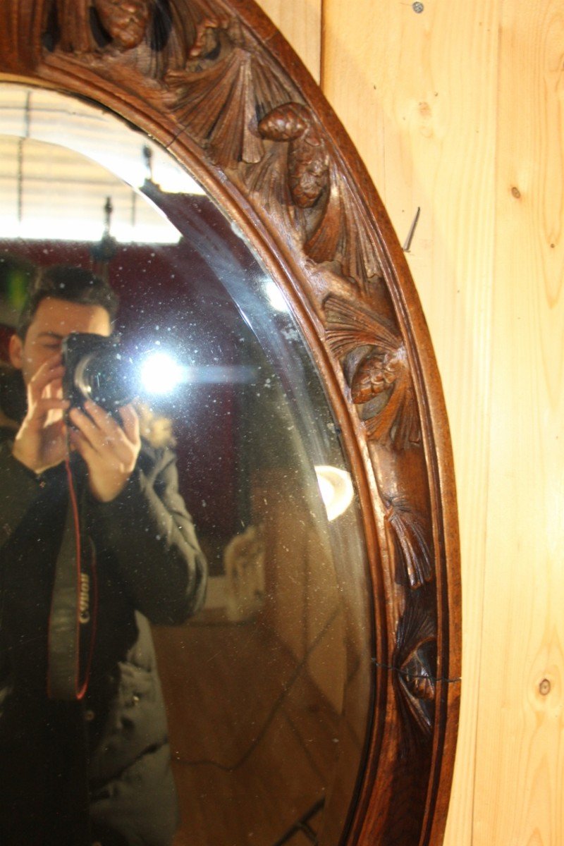 Art Nouveau Oval Mirror Attributed To Majorelle -photo-4