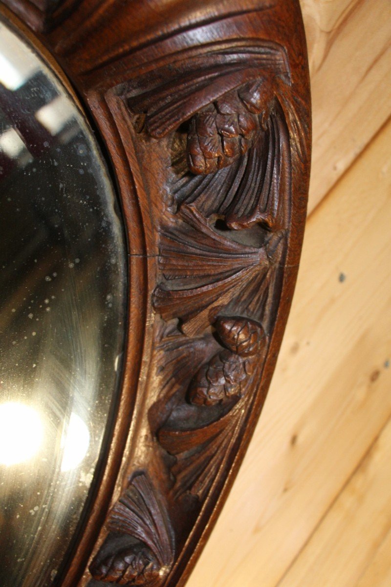Art Nouveau Oval Mirror Attributed To Majorelle -photo-3