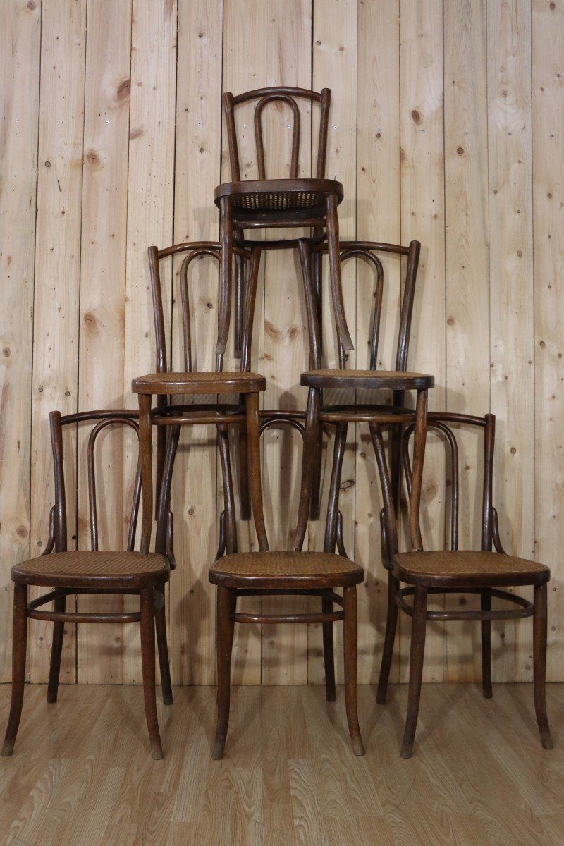 Set Of 6 Bistro Chairs No. 56 Thonet-photo-2