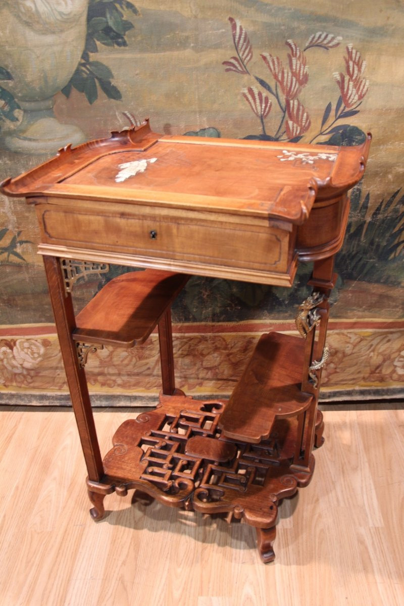 Table d'Appoint, Travailleuse Japonisant Dans Le Style De Viardot-photo-2