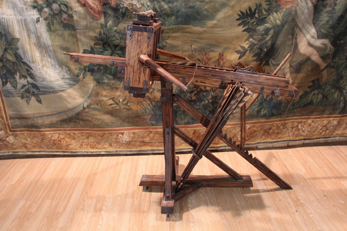 Baliste En Bois A Crémaillère Avec Ses Flèches -photo-3