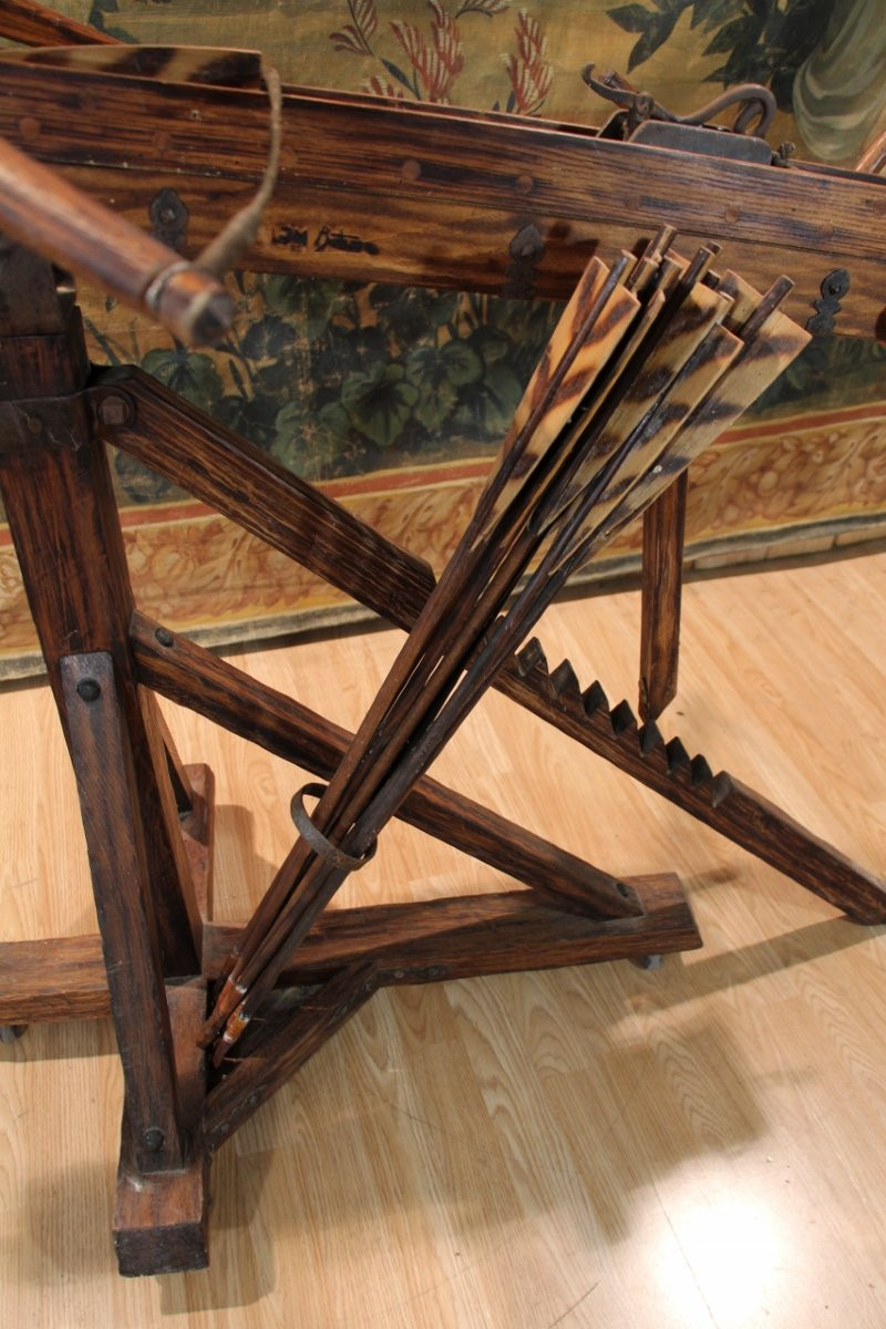 Baliste En Bois A Crémaillère Avec Ses Flèches -photo-5