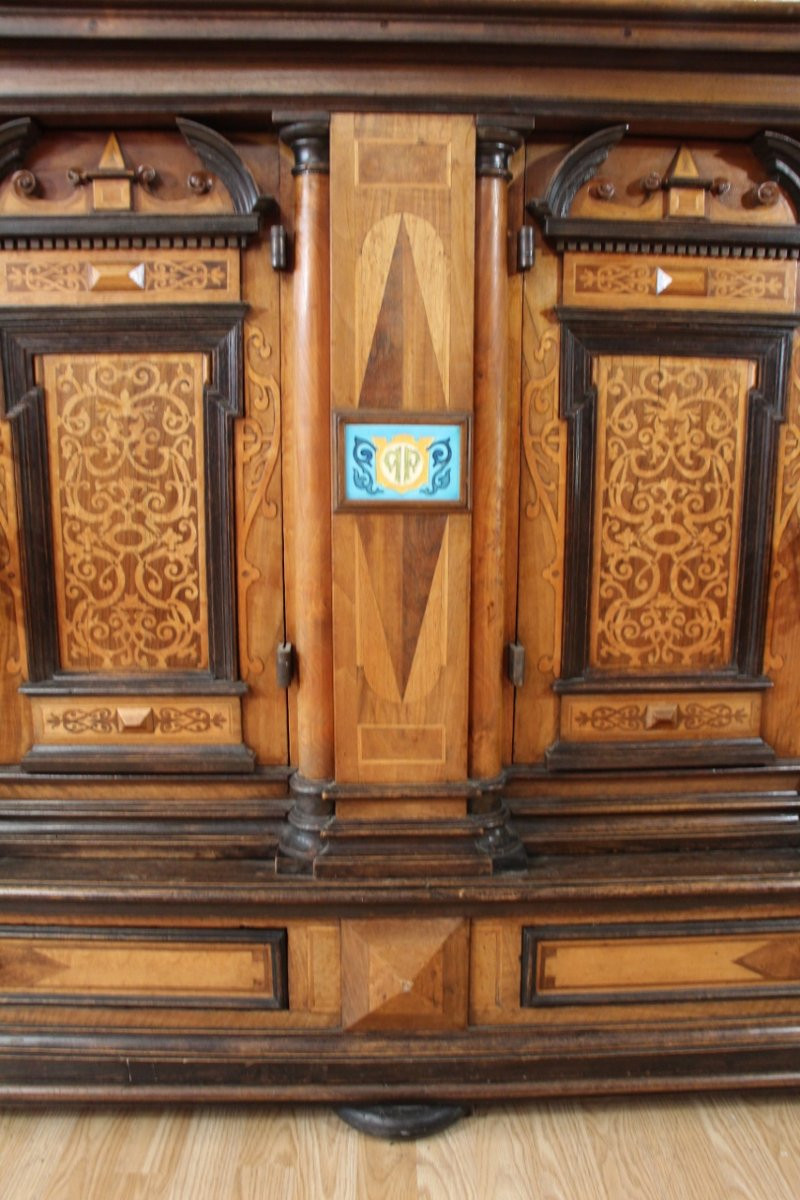 Imposant  Buffet A Hauteur d'Appui XIXeme Vallée Du Rhin-photo-1
