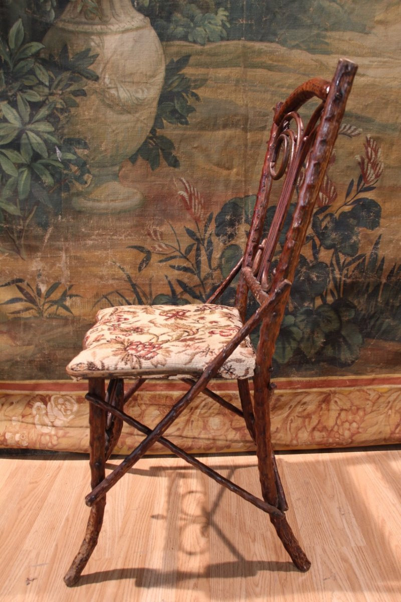Folk Art Chair, Black Forest In Branches-photo-1