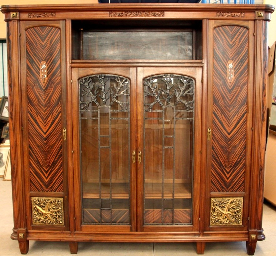 Art Deco Period Bookcase Signed By Jules Cayette Nancy 