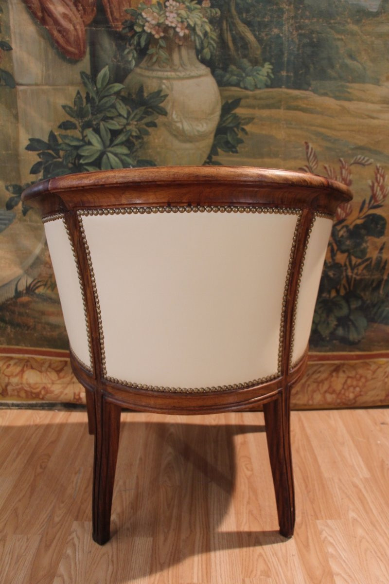 Bureau plat et fauteuil de direction Art Déco signé Jules Cayette-photo-7