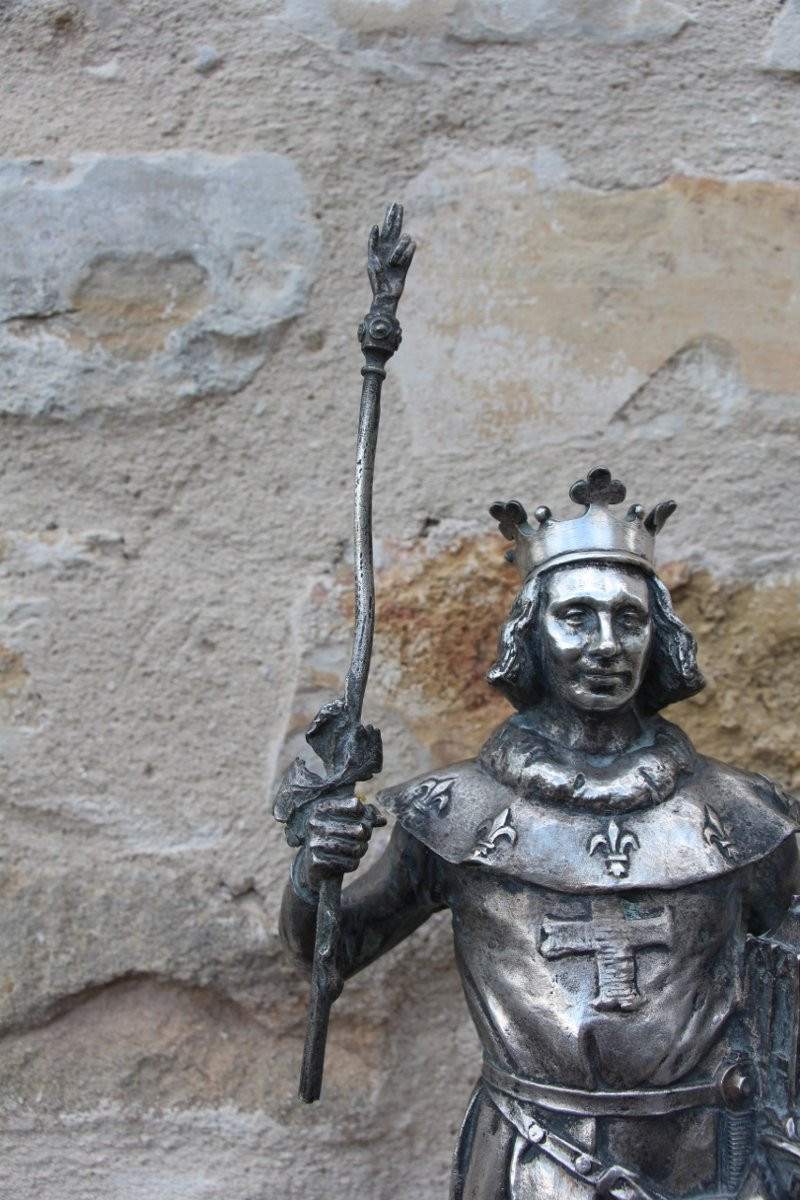 bronze de Saint Louis , signé de Emmanuel Fremiet -photo-4