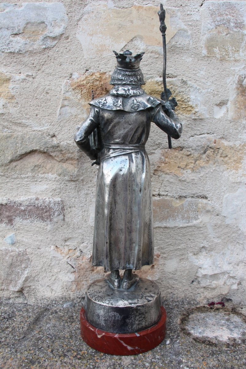 bronze de Saint Louis , signé de Emmanuel Fremiet -photo-5