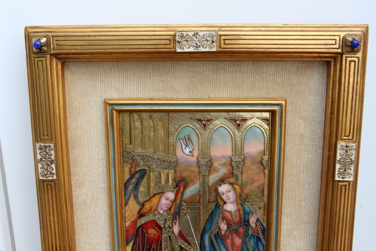 Enamel Painting On Copper By Modest Morató Ojer (1909-1993)-photo-2