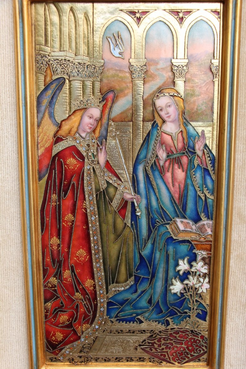 Enamel Painting On Copper By Modest Morató Ojer (1909-1993)-photo-1