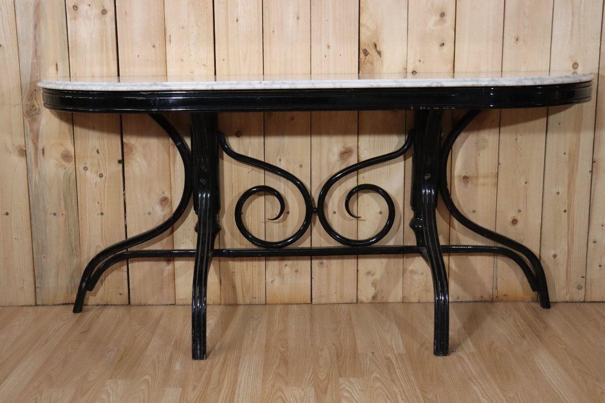 Thonet Style Curved Wooden Console-photo-2