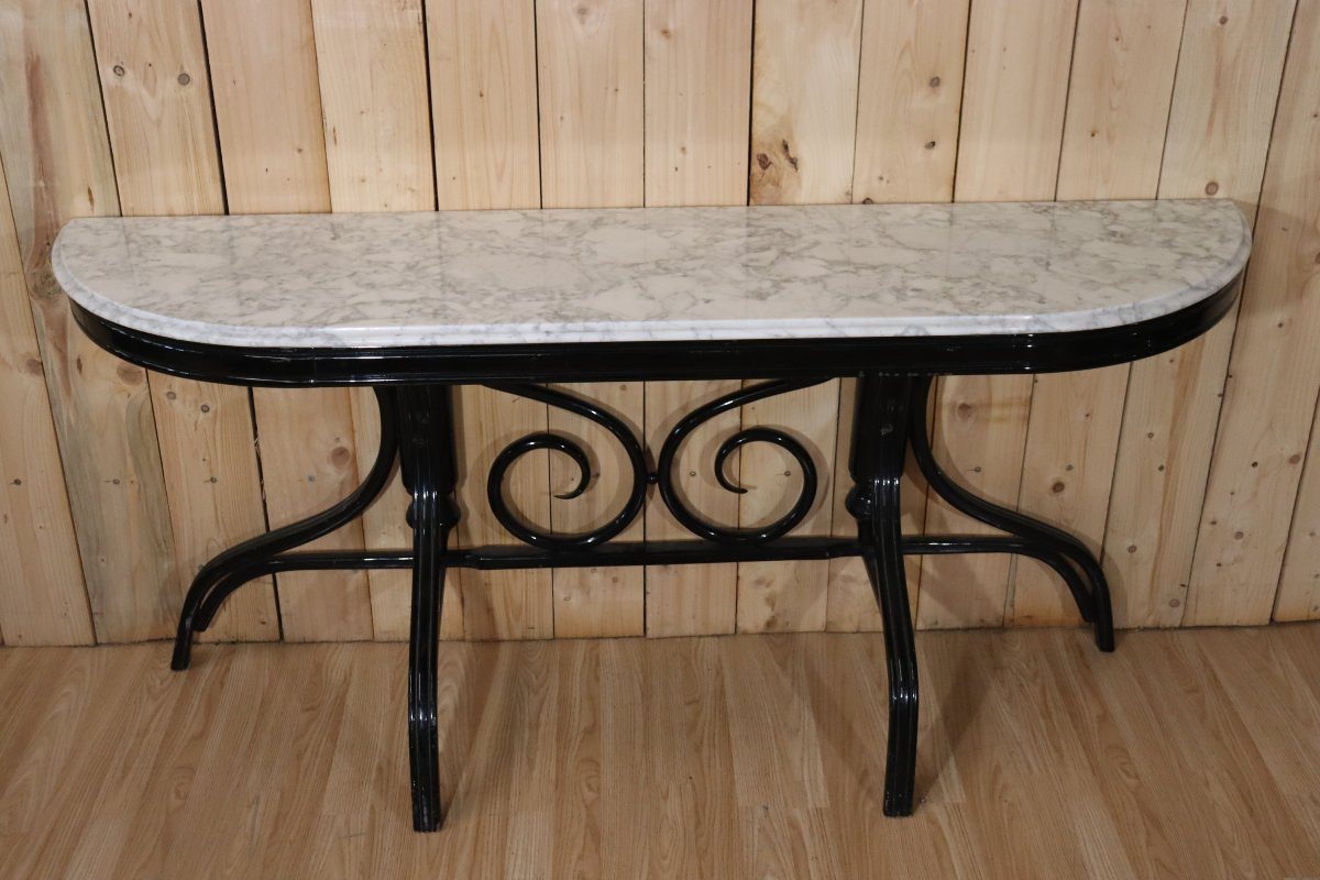 Thonet Style Curved Wooden Console-photo-3