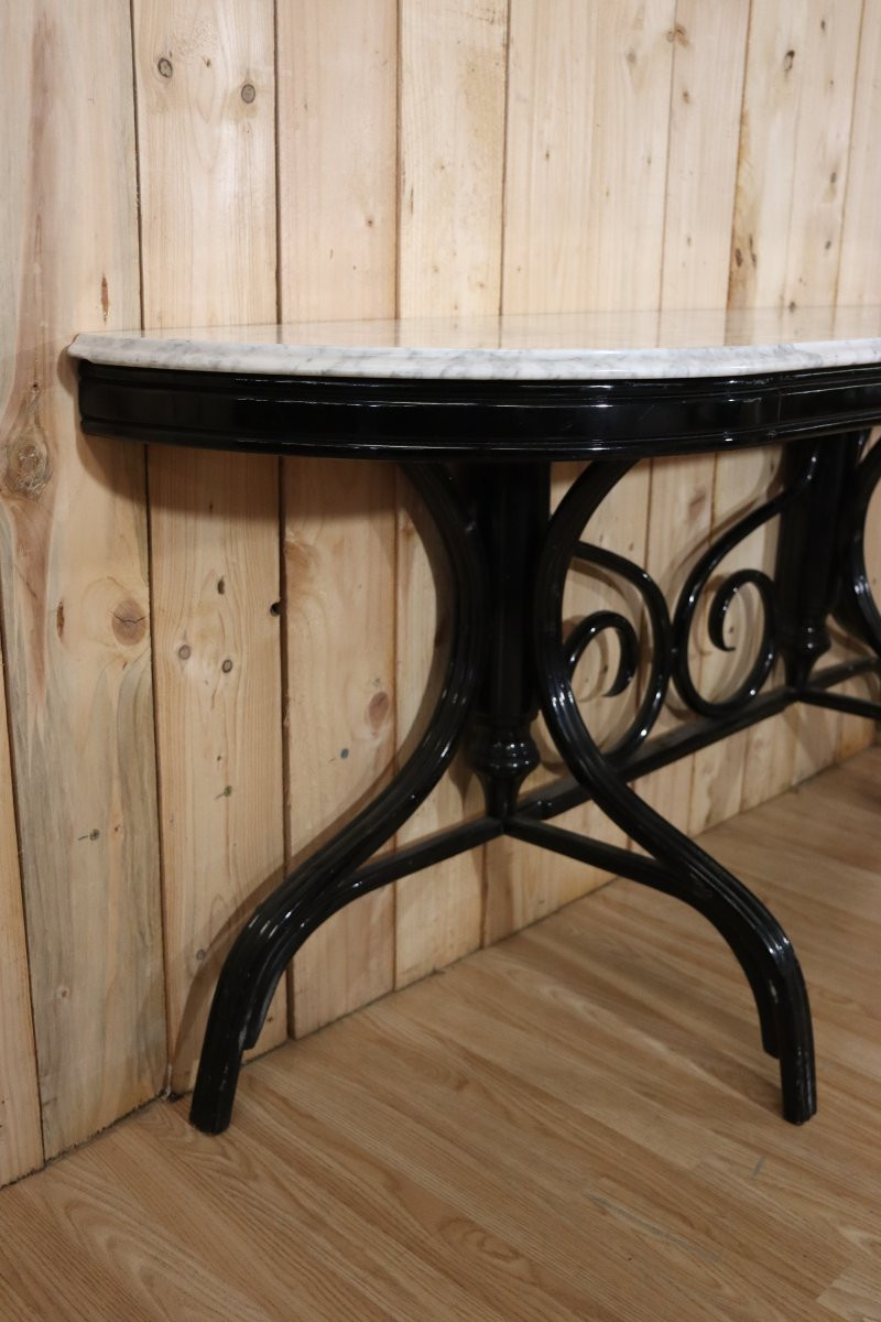 Thonet Style Curved Wooden Console-photo-3