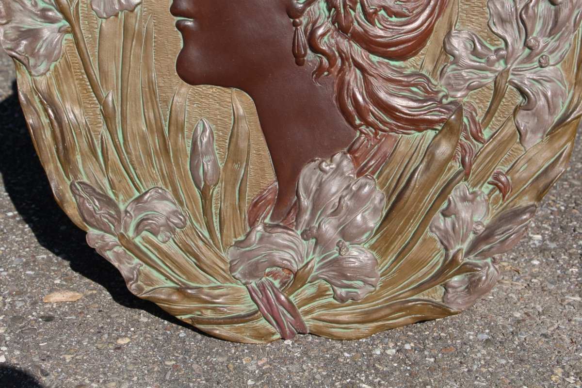 Art Nouveau Terracotta Bas Relief By Ernst Wahliss Wien Austria -photo-2