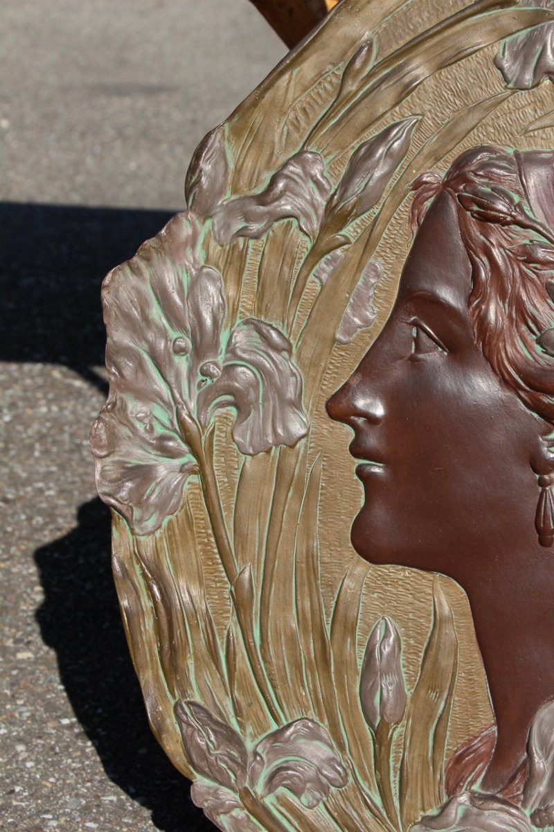 Art Nouveau Terracotta Bas Relief By Ernst Wahliss Wien Austria -photo-4