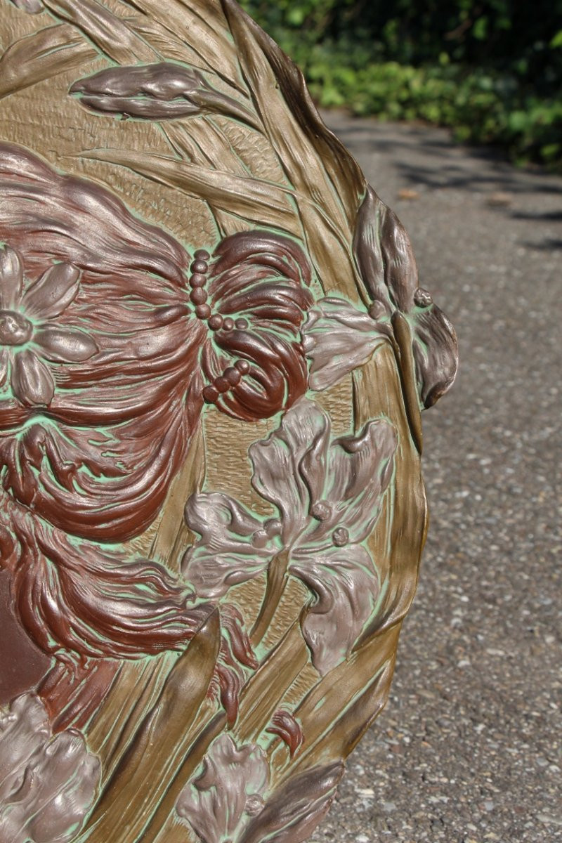 Art Nouveau Terracotta Bas Relief By Ernst Wahliss Wien Austria -photo-1