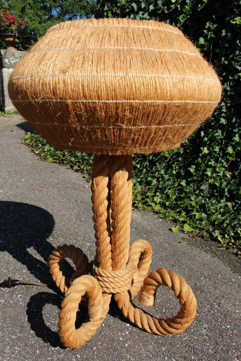 grande lampe en corde et raphia de audoux minnet -photo-2