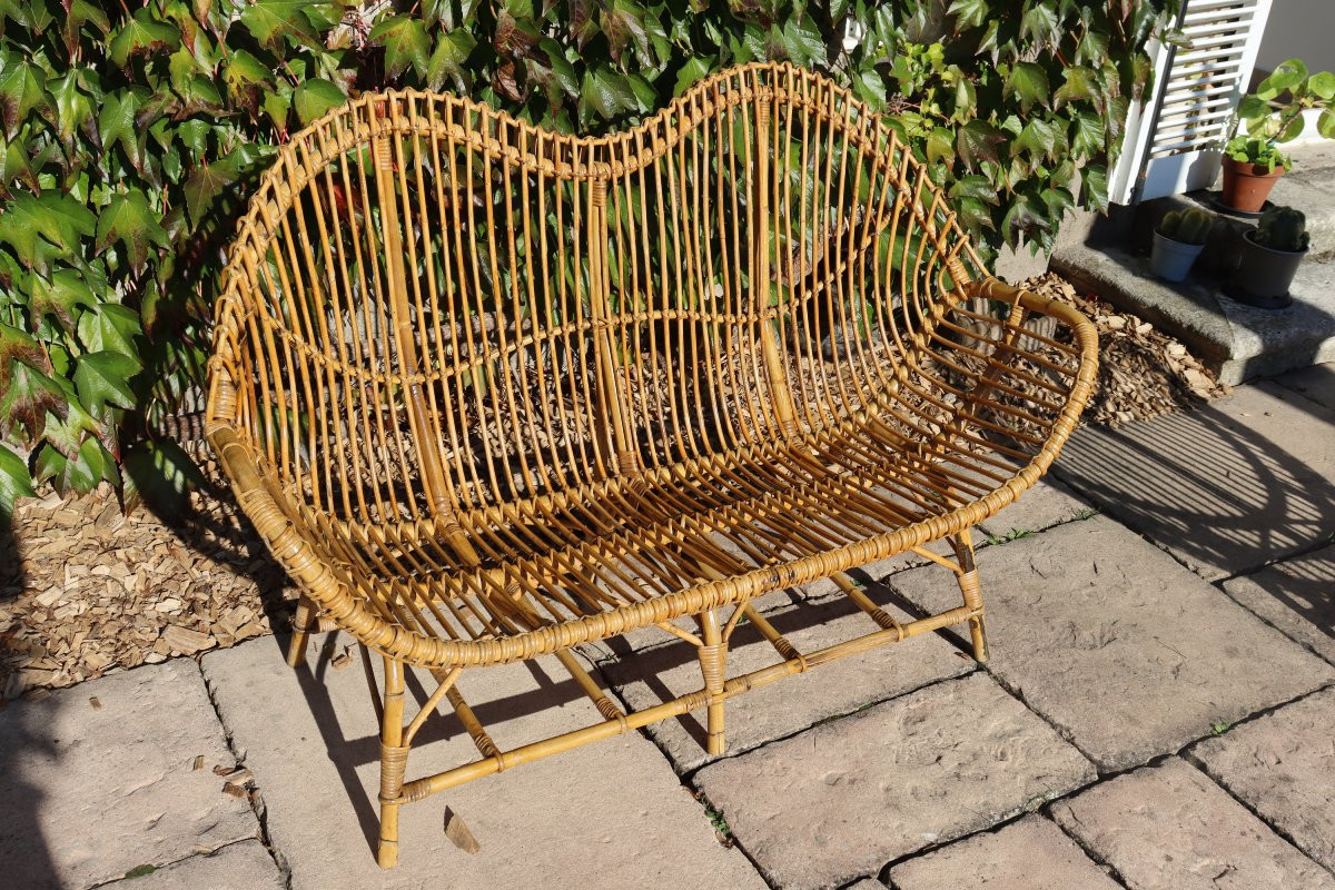 salon en rotin et bambou Italie 1960 attribué a Franco Albini-photo-1