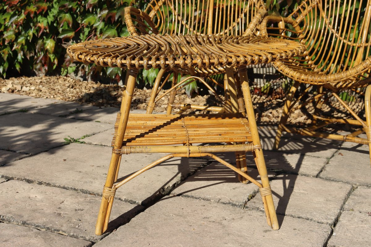 salon en rotin et bambou Italie 1960 attribué a Franco Albini-photo-7