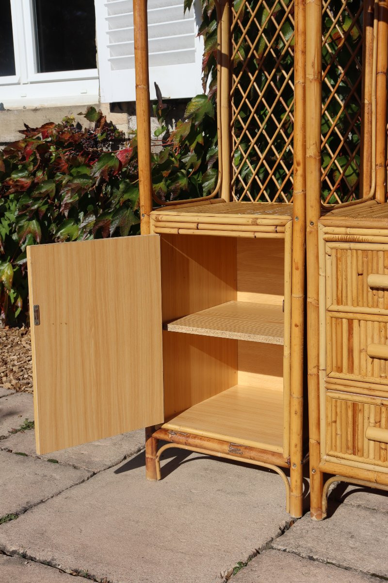 Rattan And Bamboo Pagoda Shelf Italy 1970 -photo-4