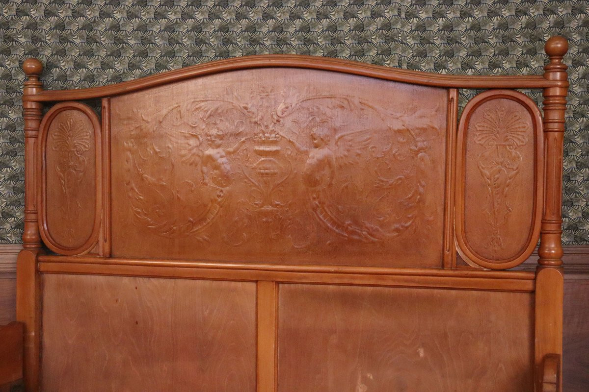 Double Bed And Bedside Table By Jacob & Josef Kohn Art Nouveau-photo-2