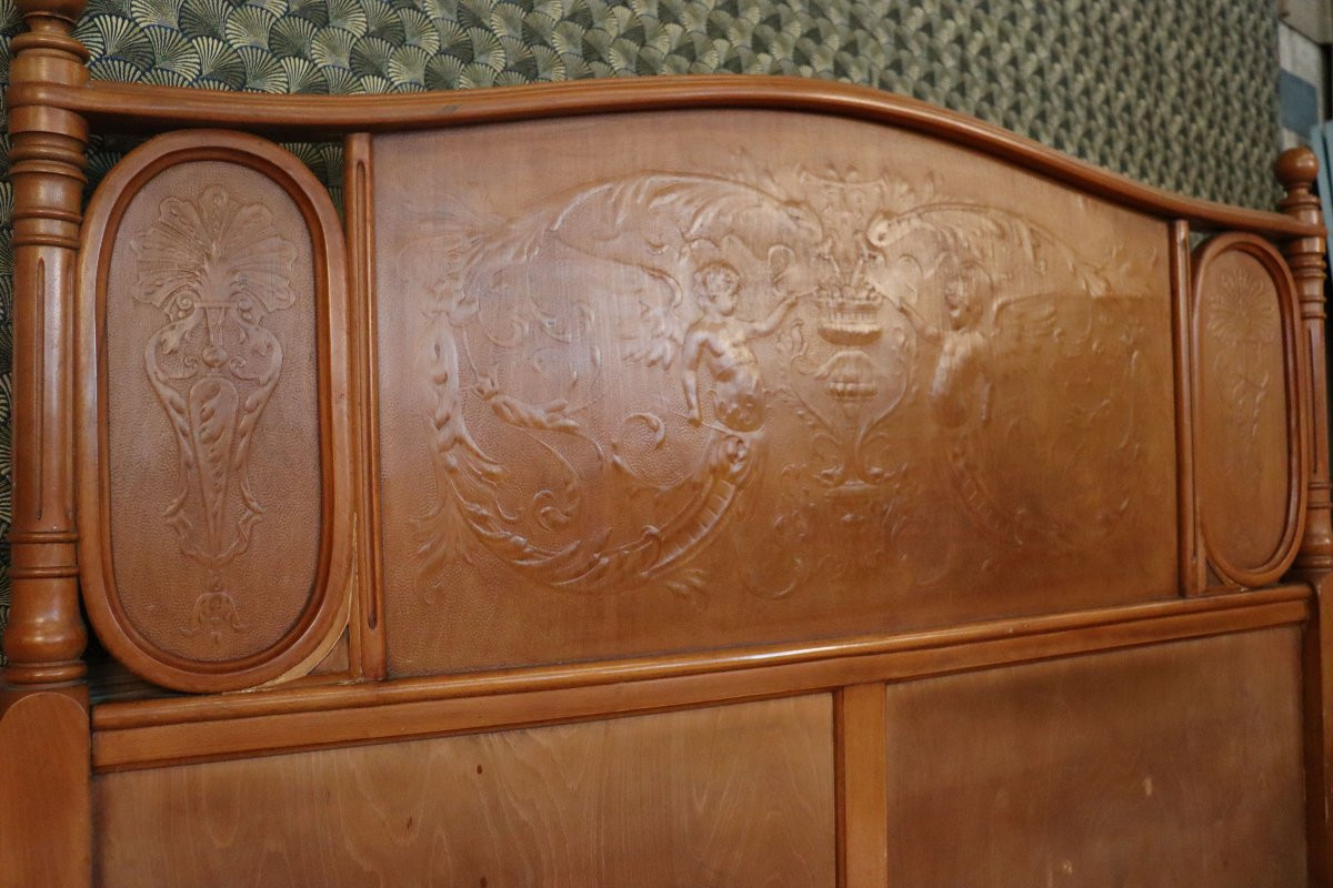 Double Bed And Bedside Table By Jacob & Josef Kohn Art Nouveau-photo-4