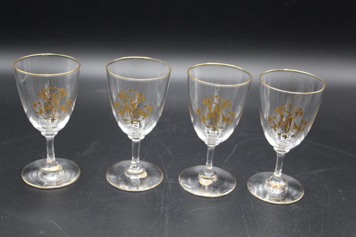 Baccarat Dinner Service Monogrammed In Gold Hr, Early 20th Century -photo-4