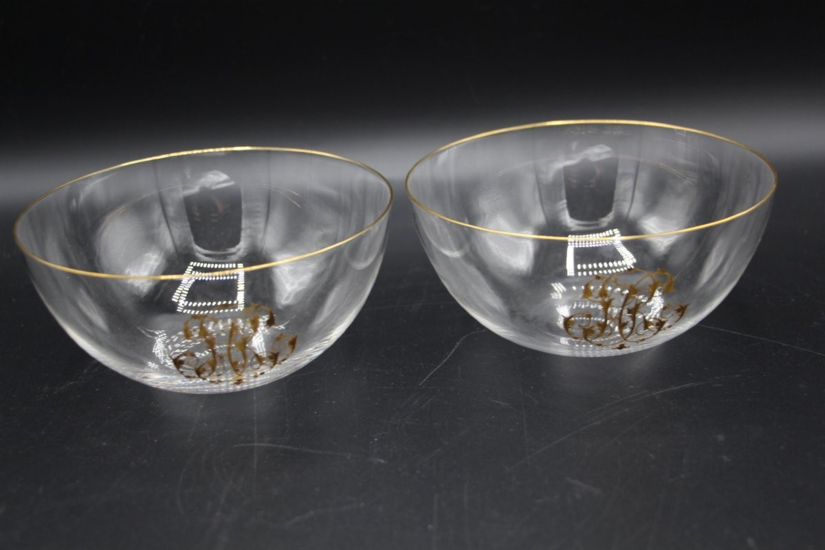 Baccarat Dinner Service Monogrammed In Gold Hr, Early 20th Century -photo-6