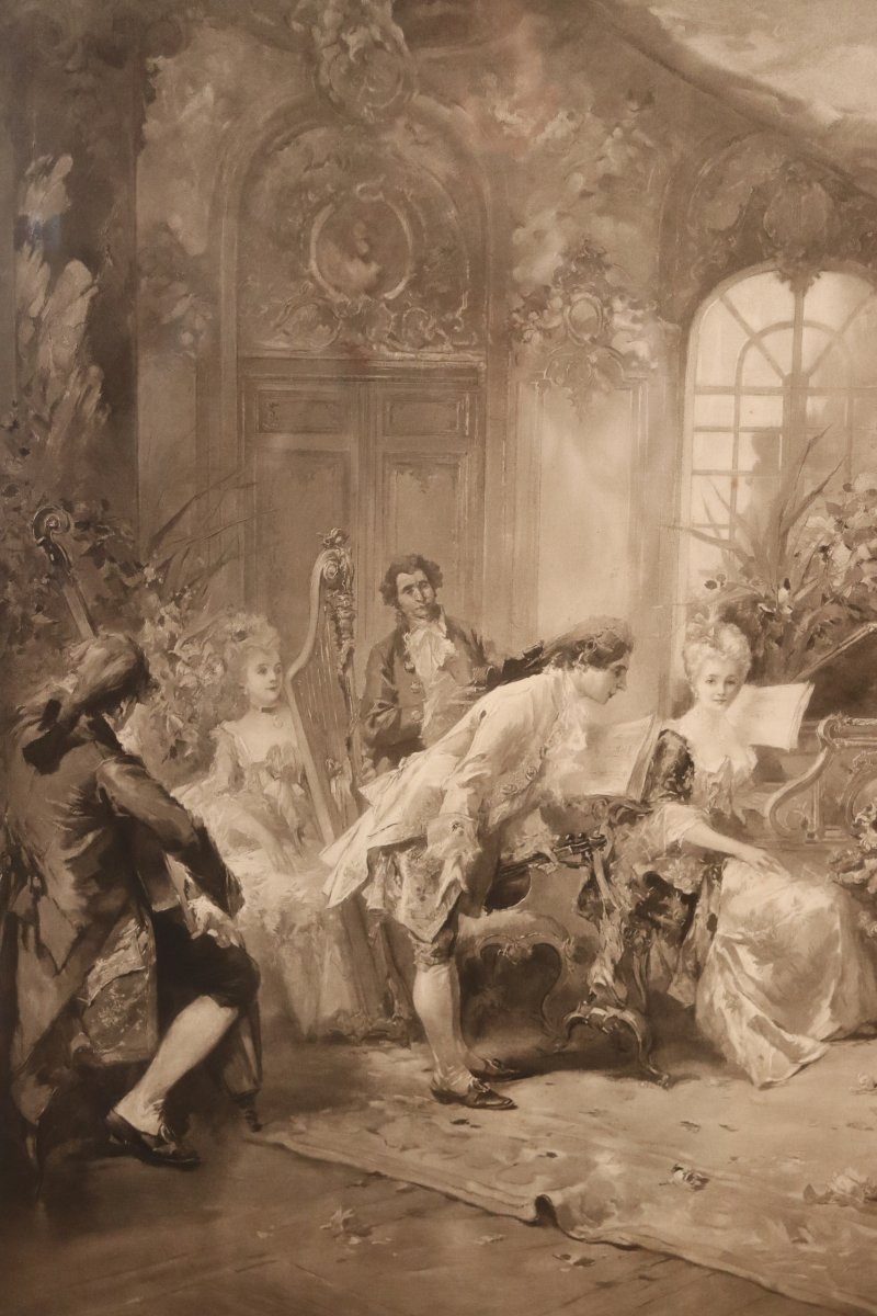 grande paire de lithographies de georges de paredes encadré -photo-1