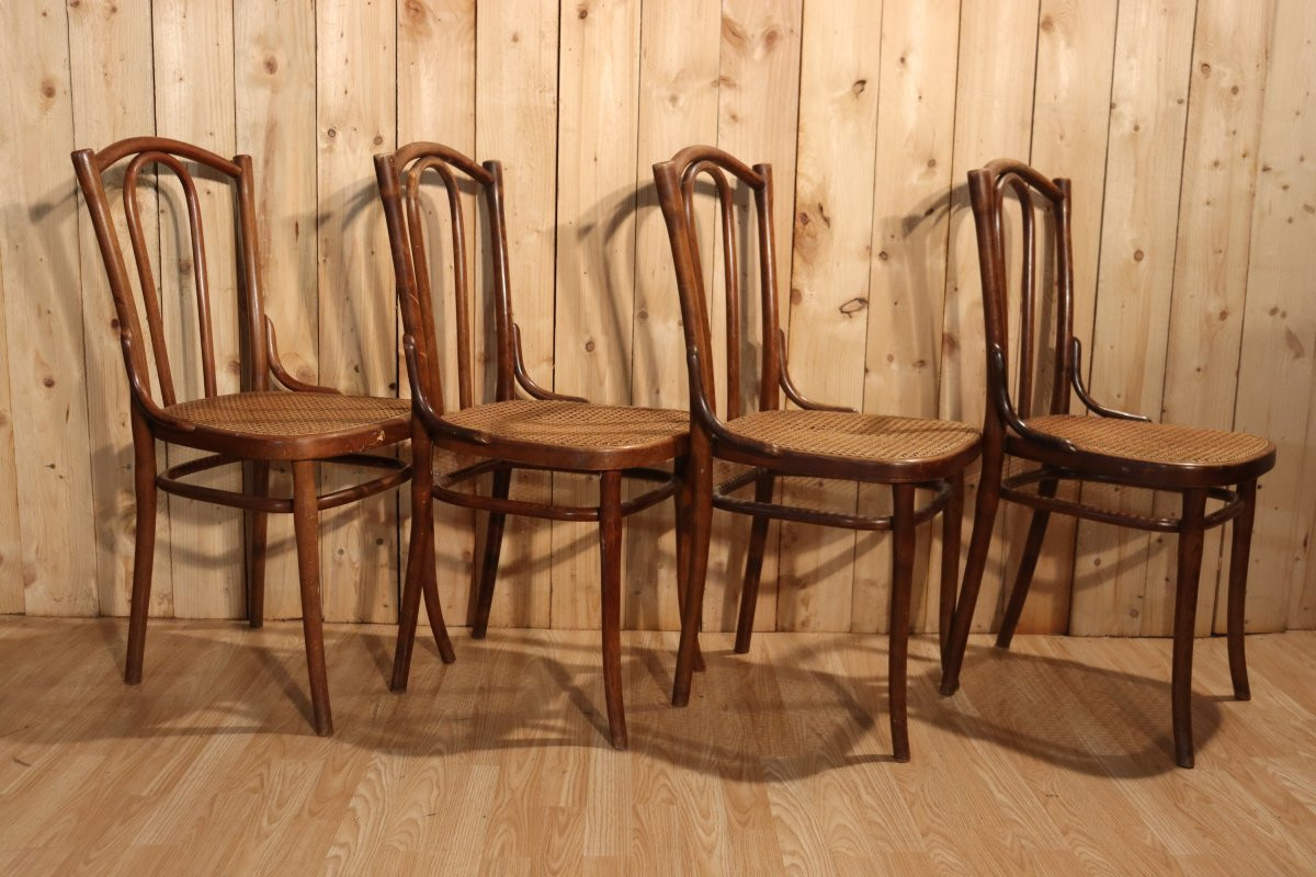 Set Of Eight Thonet Bistro Chairs No. 56-photo-3
